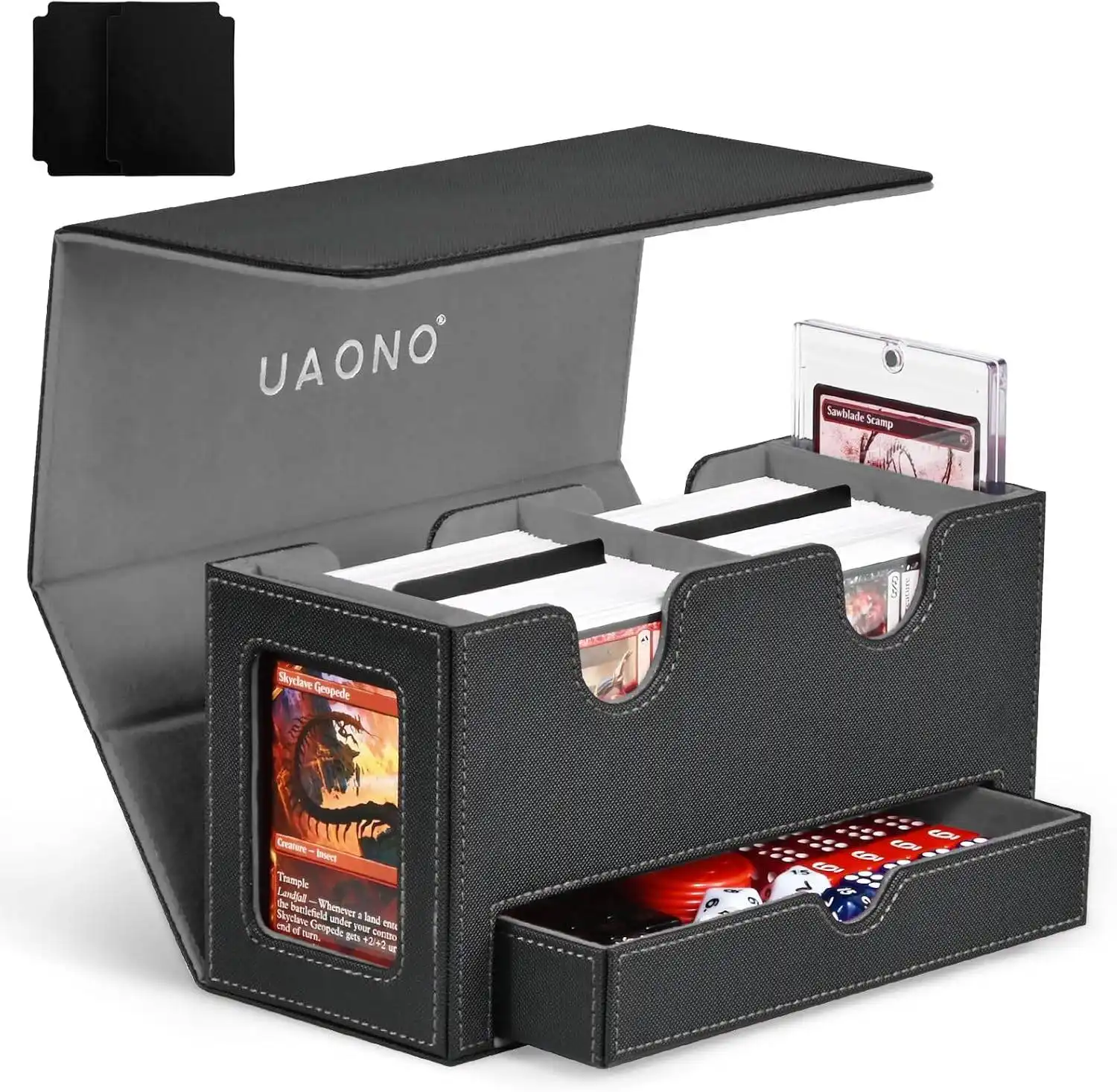 this MTG double Commander deck box has 2 Magnetic Card Holders